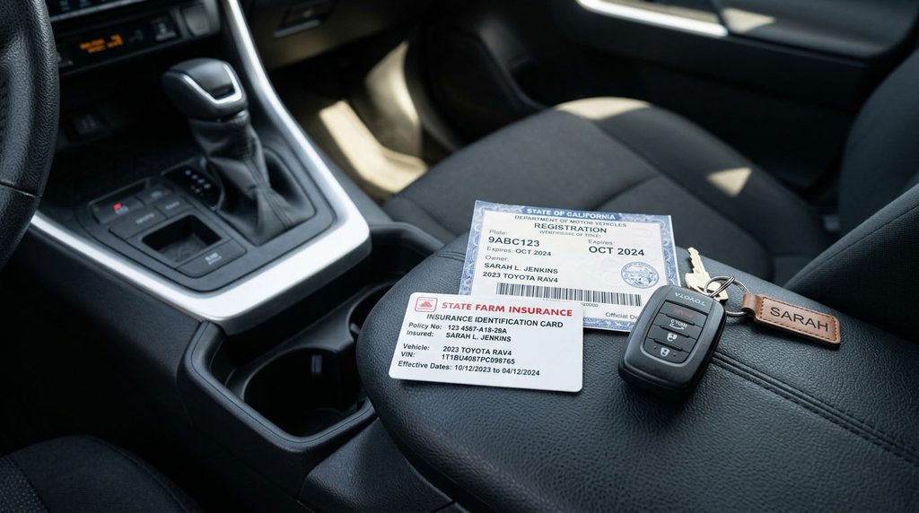 Proof of auto insurance and vehicle registration in California