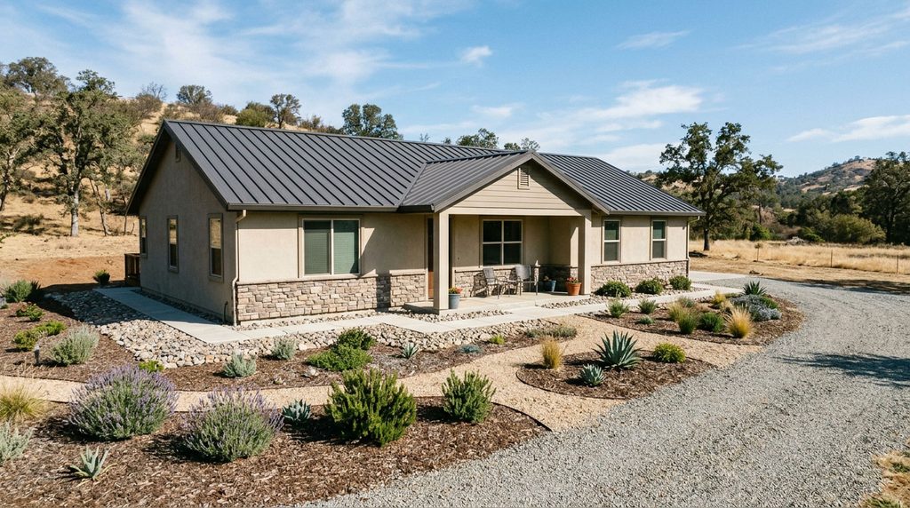 California home with defensible space for wildfire risk reduction